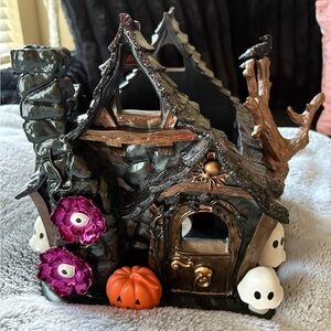 Bath & Body Works Halloween Haunted House Candle Holder - Black, Purple, Orange